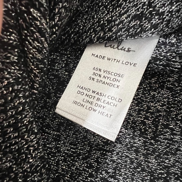 Lulu’s Black and Silver Lure Wrap Sweater Top Medium - Picture 7 of 8